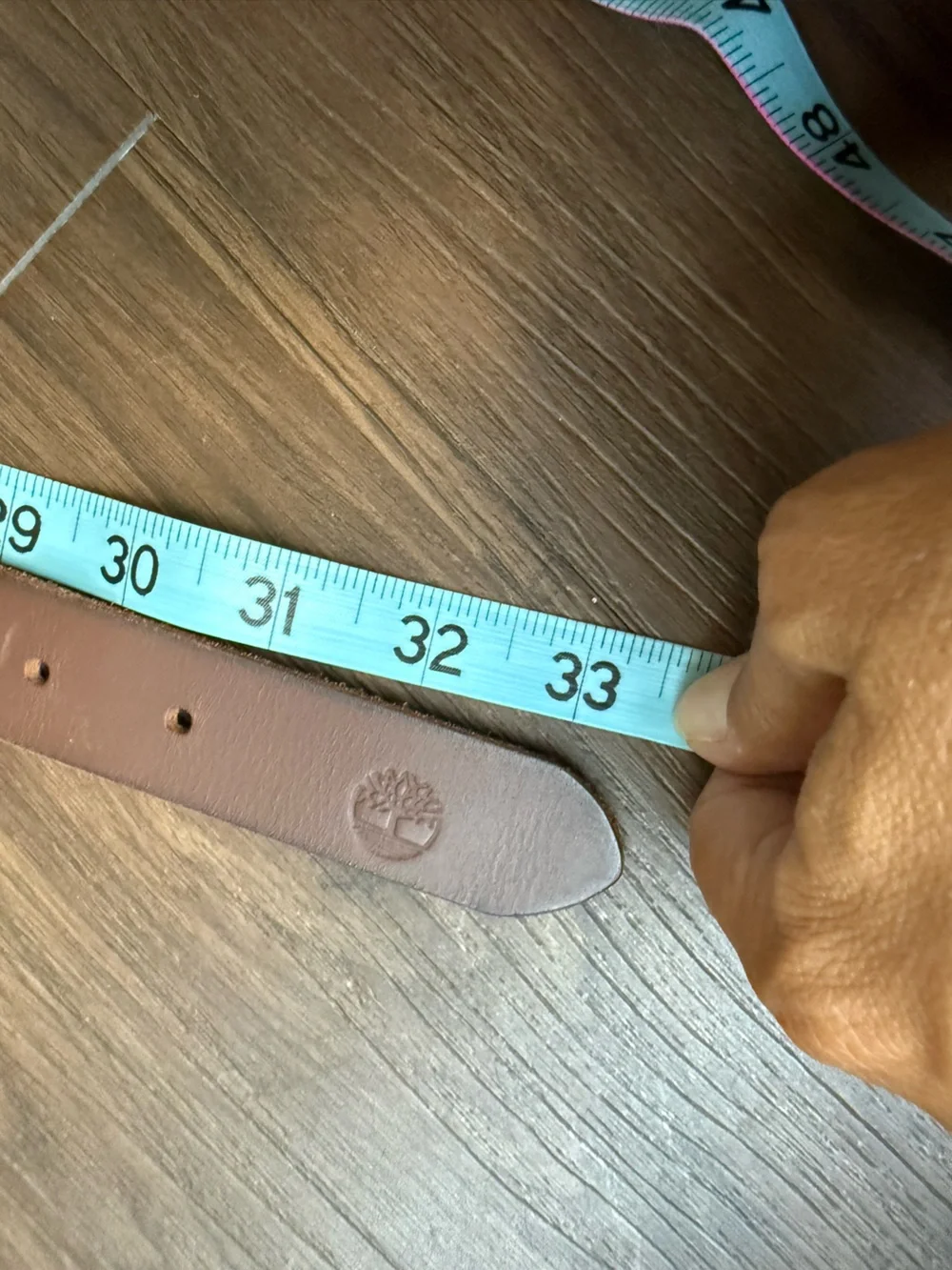 Timberland Brown Genuine Leather Belt Silver Tone Buckle Classic Casual 26”- 28”